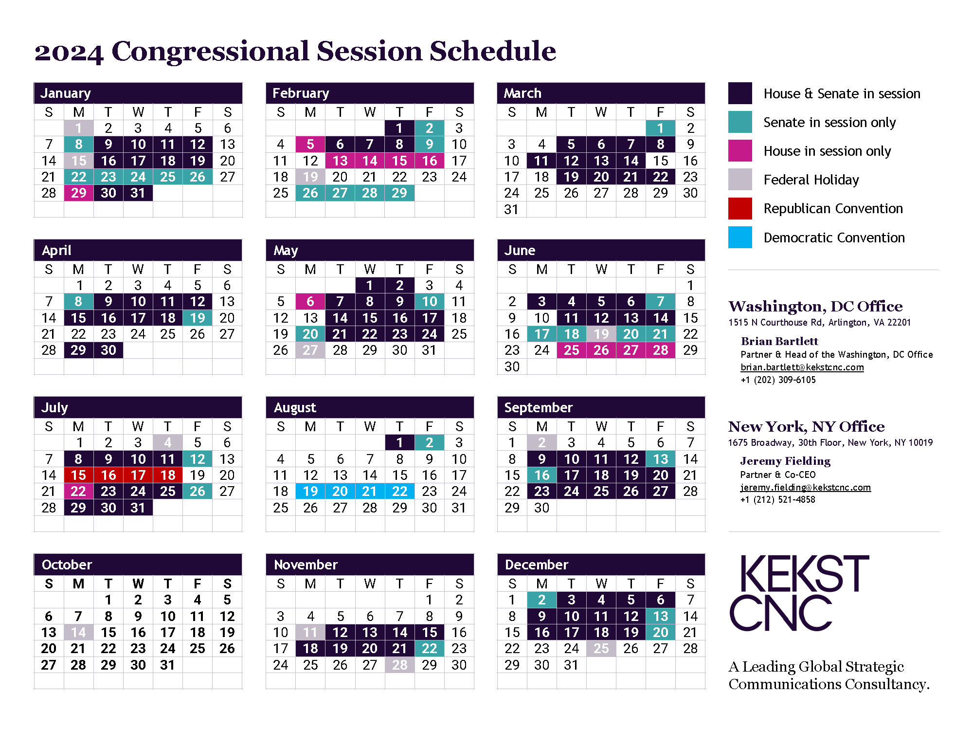 2024 Combined Congressional Calendar
